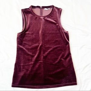 Maroon / Cranberry Velvety Sleeveless Top Gap Size XS